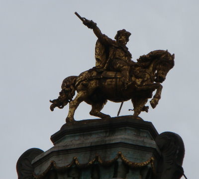 The statue on Brewers House, Grand Place, Brussels