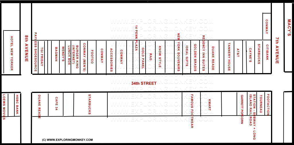 map of 34th street 7th to 8th avenue manhattan new york city