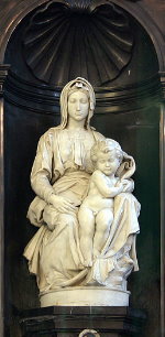 Statue of Madonna and the Child at Church of Our Lady, Bruges