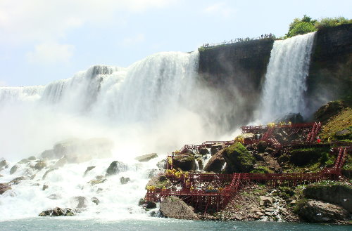 Cave of the Winds, Niagara Falls, as seen from river