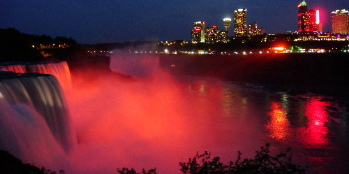 Niagara Falls illuminated