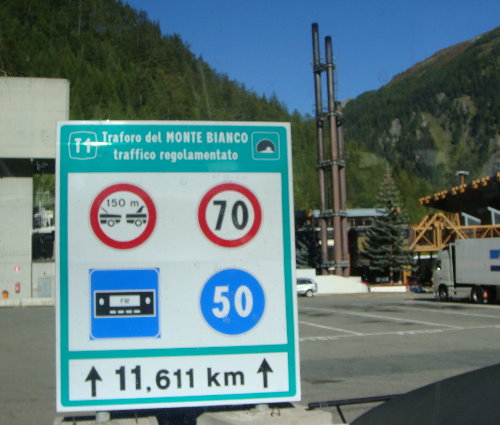 Mont-Blanc or Monte Bianco tunnel length
