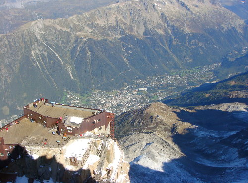 View from Aiguille du Midi of the Mont-Blanc range and adjoining areas