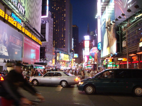 Times Square crowd and traffic, Manhattan, New York City