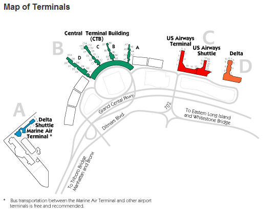 LaGuardia Airport Terminals map