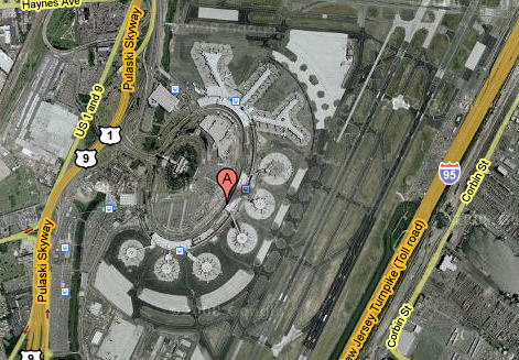 EWR Newark Liberty International Airport Map (google)